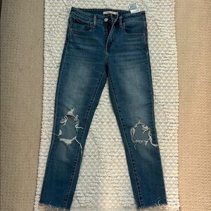 Distressed Blue Jeans
